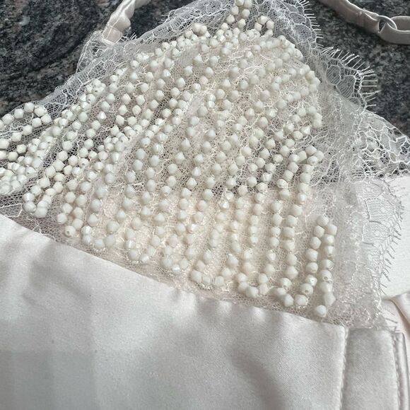 Victorias Secret Luxe Bridal Beaded Lace Silk Bralette bra Cream Limited Edition - Picture 8 of 8
